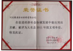 2011年度大名县文明单位